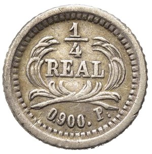 reverse: GUATEMALA. 1/4 real 1875. Ag. BB+