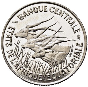 obverse: AFRICA EQUATORIALE. 100 Francs 1966 Essai. FDC