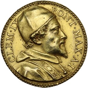 obverse: Clemente IX (1667-1669) Giulio Girolamo Rospigliosi. Medaglia 1667 A. I per il Possesso del Laterano