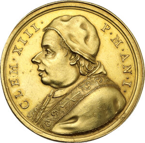 obverse: Clemente XIII (1758-1769) , Carlo Rezzonico. Medaglia A. I per l elevazione al Pontificato