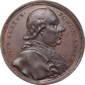 obverse: Pio VI (1775-1799), Giovanni Angelo Braschi. Medaglia annuale A. XX, 1794