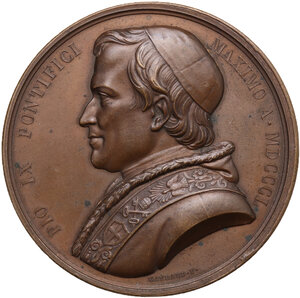 obverse: Pio IX  (1846-1878), Giovanni Mastai Ferretti.. Medaglia straordinaria 1850, per la visita ai militari francesi feriti