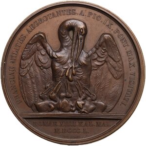reverse: Pio IX  (1846-1878), Giovanni Mastai Ferretti.. Medaglia straordinaria 1850, per la visita ai militari francesi feriti