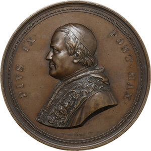 obverse: Pio IX  (1846-1878), Giovanni Mastai Ferretti. Medaglia 1877 di massimo modulo. Il Giubileo Episcopale