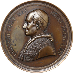 obverse: Leone XIII (1878-1903), Gioacchino Pecci. Medaglia  A. XIV di massimo modulo
