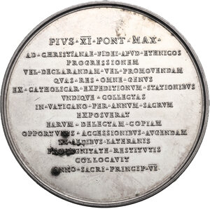 reverse: Pio XI (1922-1938), Achille Ratti. Medaglia A. VI per il Museo Missionario Etnologico del Laterano