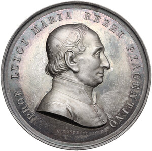 obverse: Piacenza.  Luigi Maria Rezzi (1785-1857), gesuita erudito e accademico della Crusca. Medaglia 1895 per concorso letterario