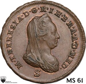 obverse: Austria.  Maria Theresia (1740-1780). Soldo 1777 S, Schmollnitz mint