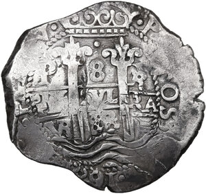 reverse: Bolivia.  Charles II of Spain (1665-1700). Cob 8 reales 1688 VR-(P), Potosì mint