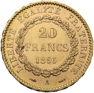 reverse: France.  Third republic (1870-1940).. 20 francs 1895 A, Paris mint