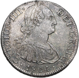 obverse: Mexico.  Charles IV of Spain (1788-1808). 8 Reales 1804, Mo-TH, Mexico City mint