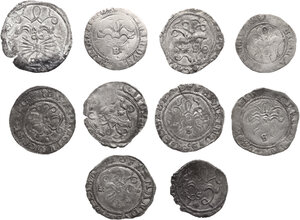 reverse: Spain.  Catholic Kings (1474-1504). Lot of ten (10) coins: (9) 1/2 real and (1) real