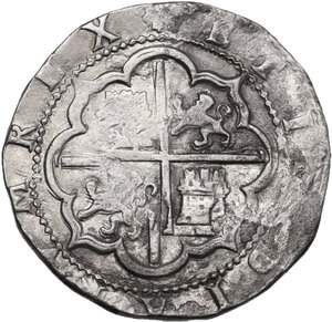 reverse: Spain.  Philip II (1556-1598). 8 Reales, P/Do assayer, Lima mint