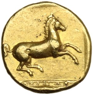 reverse: Syracuse.  Dionysos I (405-367 BC).. AV 50 Litrai – Dekadrachm. Struck circa 405-400 BC