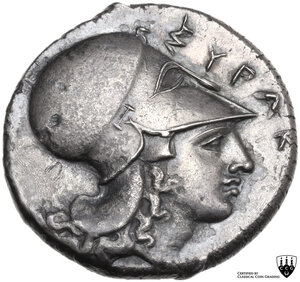 reverse: Syracuse.  Timoleon and the Third Democracy (344-317 BC).. AR Stater. Struck under Timoleon, 344-339/8