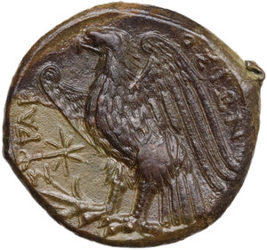 reverse: Syracuse.  Hiketas II (287-278 BC).. AE Litra.  Struck circa 282-278 BC