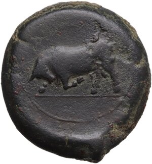 obverse: Tauromenion.  Mercenaries Campanoi. AE 32 mm. c. 370-358 BC