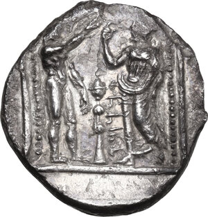 reverse: Cilicia, Tarsos.  Tarkumuwa (Datames) Satrap of Cilicia and Cappadocia (384-361 BC).. AR Stater. Struck circa 370 BC