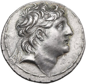 obverse: Seleucid Kings.  Antiochos VII Euergetes (Sidetes) (138-129 BC).. AR Tetradrachm. Antioch on the Orontes mint