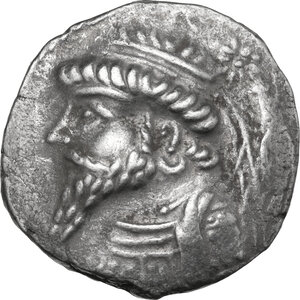 obverse: Kings of Elymais.  Kamnaskires V (circa 54/3-33/2 BC).. AR Tetradrachm. Seleukeia on the Hedyphon mint