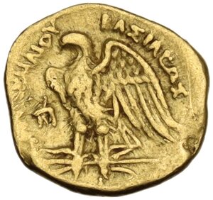 reverse: Egypt, Ptolemaic Kingdom.  Ptolemy I Soter (305-285 BC).. AV Tetarte – ‘Triobol’. Alexandreia mint. Struck circa 294-285 BC