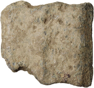 obverse: Aes Signatum.. AE Currency Bar, Central Italy, c. 6th-4th century BC. Large fragment, 