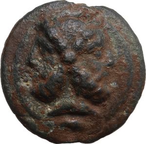 obverse: Janus/prow to right libral series.. AE Cast As, c. 225-217 BC