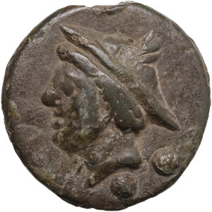 obverse: Janus/prow to right libral series.. AE Cast Sextans, 225-217 BC