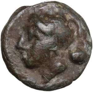 obverse: Janus/prow to right libral series.. AE Cast Uncia, c. 225-217 BC