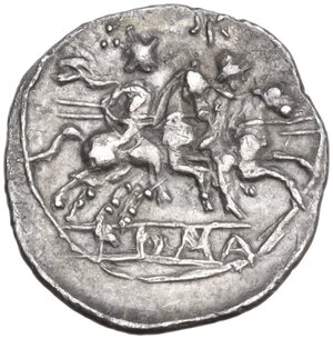 reverse: Anonymous. AR Sestertius, uncertain Campanian mint (Castra?), 215 BC