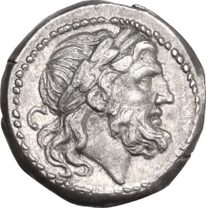 obverse: C/M series. AR Victoriatus, uncertain South Italy mint, 214 BC