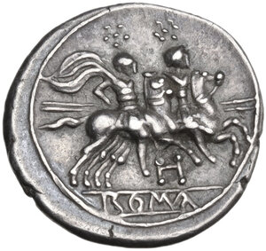 reverse: H series. AR Quinarius, uncertain Picenian mint (Hatria?), 214 BC