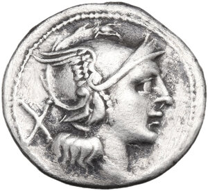 obverse: Spearhead, second series. AR Denarius, uncertain mint (Arpi?), 212 BC
