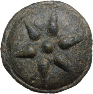 obverse: Northern Apulia, Luceria.  Libral standard.. AE Cast Teruncius, c. 225-217 BC
