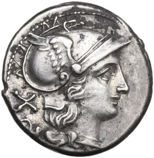 obverse: Club series.. AR Denarius, 208 BC. South East Italy
