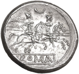 reverse: Crescent series.. AR Denarius, uncertain Campanian mint (Capua?), 207 BC