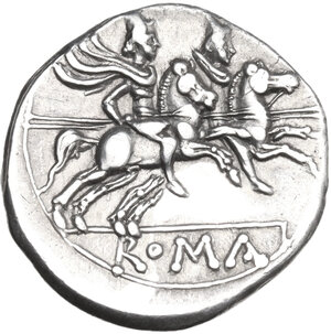 reverse: Anonymous. AR Denarius, uncertain Campanian mint (Capua?), 206 BC