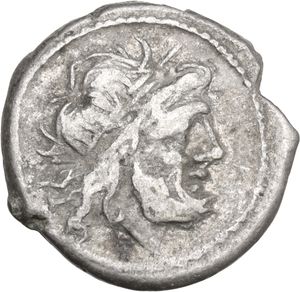 obverse: MAT series. AR Victoriatus, uncertain mint, 203 BC.