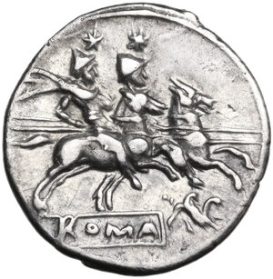 reverse: Gryphon series.  AR Denarius, uncertain Spanish mint (Cartagena?), 204 BC