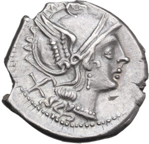 obverse: Female head series. AR Denarius, uncertain Spanish mint, 203 BC