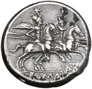 reverse: AVTR series. AR Denarius, uncertain Spanish mint, 203 BC