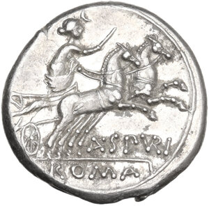 reverse: A. Spurilius.. AR Denarius, 139 BC