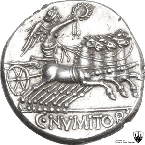 reverse: C. Numitorius. AR Denarius, 133 BC