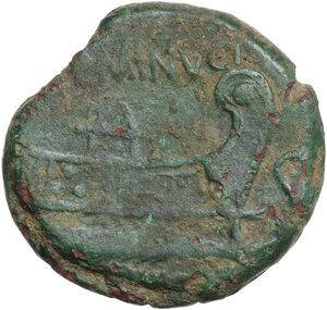 reverse: L. Minucius.. AE Semis, 133 BC