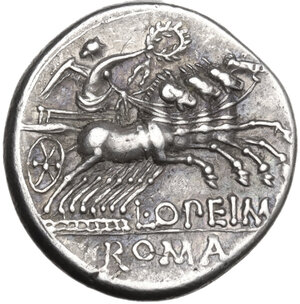 reverse: L. Opimius.. AR Denarius, 131 BC