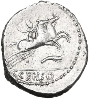 reverse: C. Marcius Censorinus.. AR Denarius, 88 BC