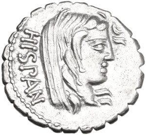 obverse: A. Postumius Albinus. AR Denarius serratus, 81 BC