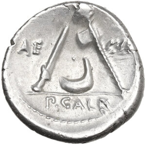 reverse: P. Sulpicius Galba. AR Denarius, 69 BC