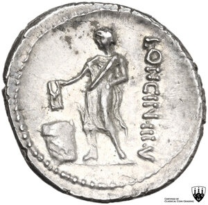 reverse: L. Cassius Longinus.. AR Denarius, 63 BC