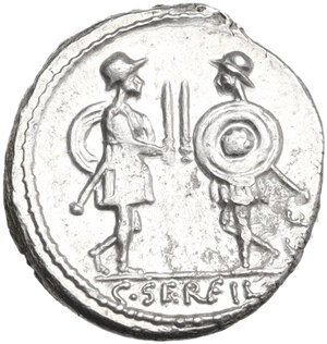 reverse: C. Servilius C.f.. AR Denarius, 57 BC